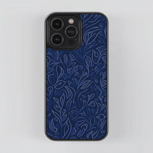 Blue Leaf Pattern Mobile Back Cover - Stylish Leaf Phone Case - Leaf Mobile Cover