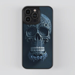 Dark Blue Skull Printed Mobile Cover - Skull Mobile Cover