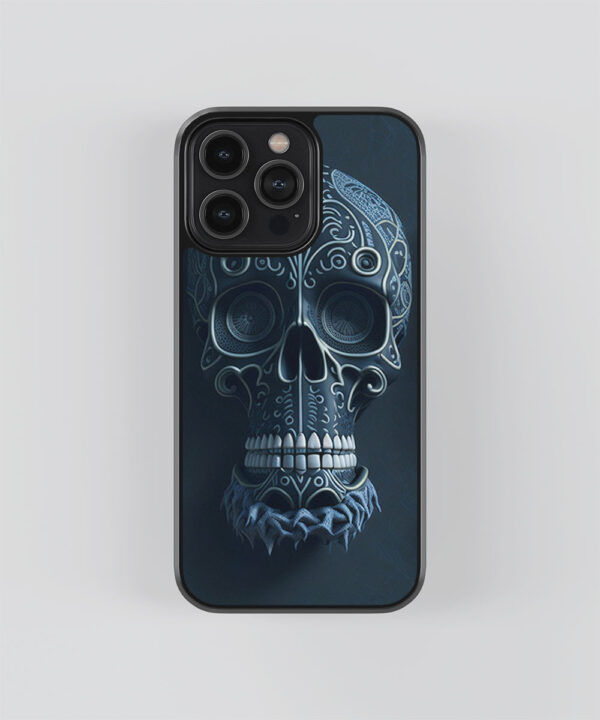 Dark Blue Skull Printed Mobile Cover - Skull Mobile Cover