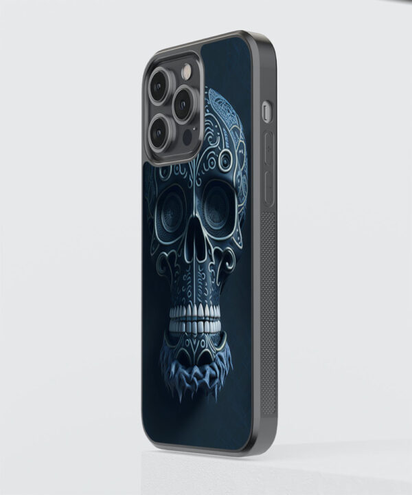 Dark Blue Skull Printed Mobile Cover - Skull Mobile Cover