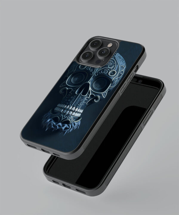 Dark Blue Skull Printed Mobile Cover - Skull Mobile Cover