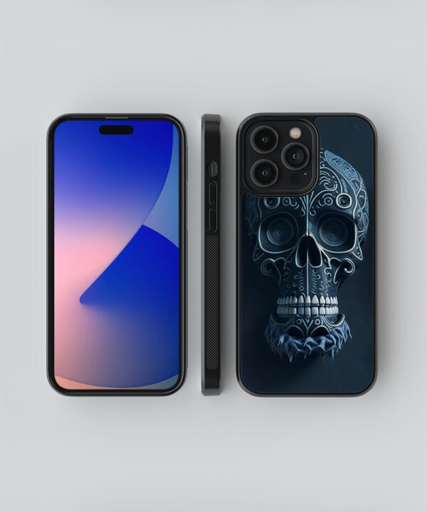 Dark Blue Skull Printed Mobile Cover - Skull Mobile Cover