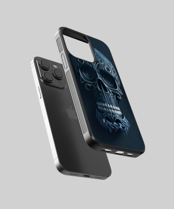 Dark Blue Skull Printed Mobile Cover - Skull Mobile Cover