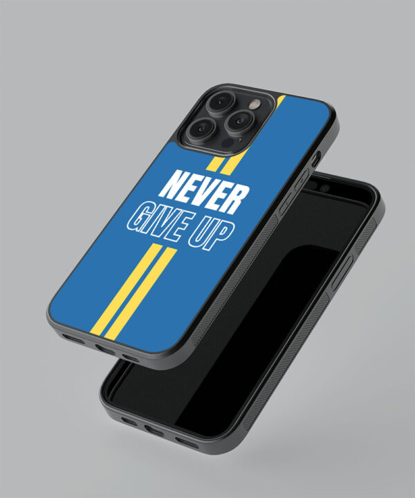 Never Give Up Mobile Cover - Motivation Mobile Case - Blue